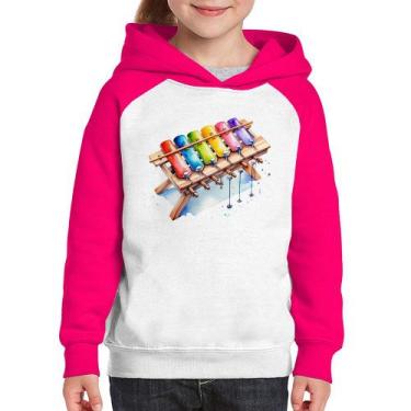 Imagem de Moletom Infantil Xilofone - Foca na Moda, Branco, Rosa, 12