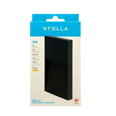 Imagem de Balizador de Sobrepor Led Neu 2 Preto 2W 3000K Bivolt - Stella - STH87