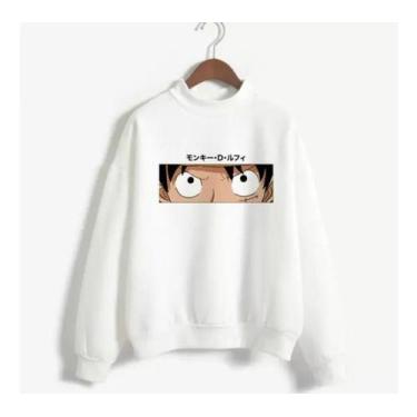 Imagem de Blusa De Moletom Gola Redonda Anime One Piece Luffy Olhos - SEMPRENALU