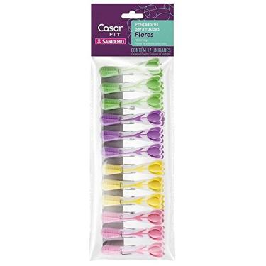 Imagem de Sanremo - Prendedor de Roupas Plástico, Pacote com 12 Unidades Coloridas, Linha Oba