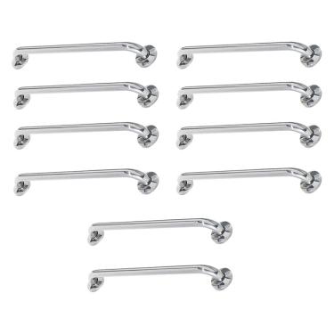 Imagem de Barra de Apoio 40cm Aço Inox Kit 10 Unidades Idoso Banheiro Box  Cadeirante Criança Gestante Acessibilidade Corrimao Escada Suporte Resistente