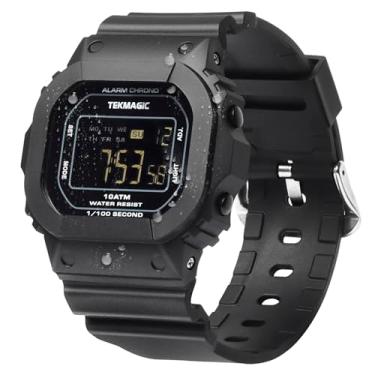 Imagem de Relógio de Pulso Esportivo Masculino Multifuncional à Prova d'água para Natação e Mergulho com Despertador, Cronômetro, Contagem Regressiva, Fuso Horário Duplo e Calendário