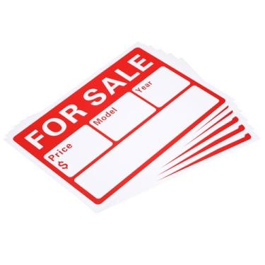 Imagem de PATIKIL Placa para venda, 6 peças 30,5 cm C x 23,5 cm L x 0,01 cm T autoadesivo para venda sinalização para lojas de negócios publicidade lojas comerciais vendas de carros e automóveis, vermelho, PVC