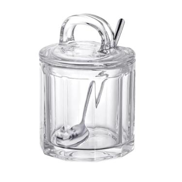 Imagem de 123Arts Pote de tempero de vidro para açucareiro com tampa e colher