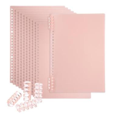 Imagem de PATIKIL Pacote com 12 capas de encadernação, B5 (10,3 x 7,2 polegadas) 22 mil capas de caderno de plástico com pente de encadernação para apresentação de relatório de livro, rosa