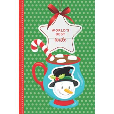 Imagem de World’s Best Uncle: Teal Snowman Hot Cocoa Mug on Green Red Cover/Small 6x9 To Do List Notebook and Christmas Card for Uncle Combo/Fun Gift or Stocking Stuffer for Uncle From Niece Nephew Kids