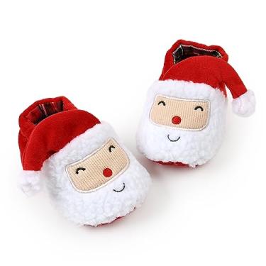 Imagem de hitoddler Natal Bebê Meninas Meninos Botinhas Infantil Recém-nascido Aconchegante Lã Meia Pantufas Macio Tornozelo Quente Sapato Primeiros Andadores