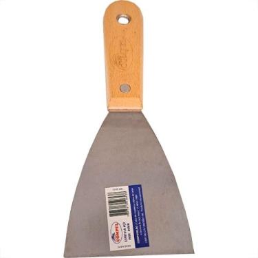 Imagem de Espatula Compel Aco Inox Cabo Madeira 80Mm - Kit C/6 Pecas - PINCEIS C