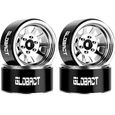 Imagem de GLOBACT 1.9 Beadlock Wheels Rims RC Wheel Hub for TRX4 TRX6 Axial SCX10 I II III Pro Redcat 1/10 RC Crawler Upgrade Accessories (4Pcs Silver)