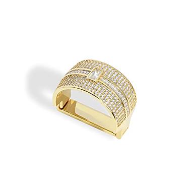 Imagem de Anel de gravata masculino com fecho de gravata acessórios de barra para gravata dourado prateado, Large, liga metálica, Cristal