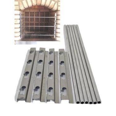 Imagem de suporte de inox para grelhas e espetos para churrasqueiras 6 tubos alu