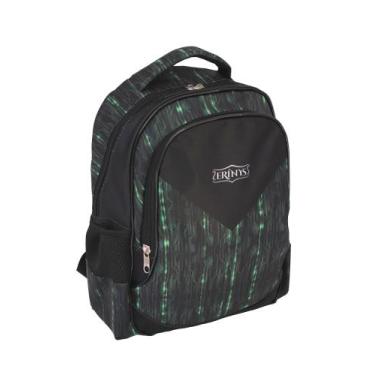 Imagem de Mochila Masculina Infantil LS Erínys Preto Com Verde Alec 2 Divisões -