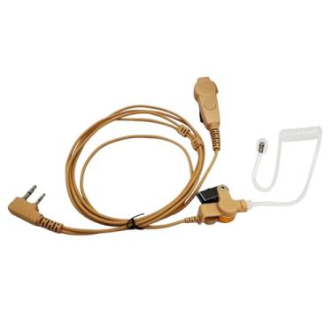 Imagem de PZYPYM Fone de ouvido de 2 pinos Walkie Talkie Skin Ear Piece Security Ptt Fone de ouvido acústico de vigilância e microfone 3,5 mm 2,5 mm K1 para Baofeng Arcshell Kenwood Retevis Betch Radio AR-152