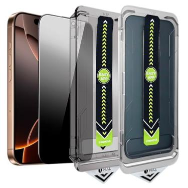 Imagem de SOOPUR Pacote com 2 protetores de tela de privacidade, película de vidro temperado anti-espião aprimorada de 25°, remoção automática de poeira, instalação fácil e rápida com kit de alinhamento