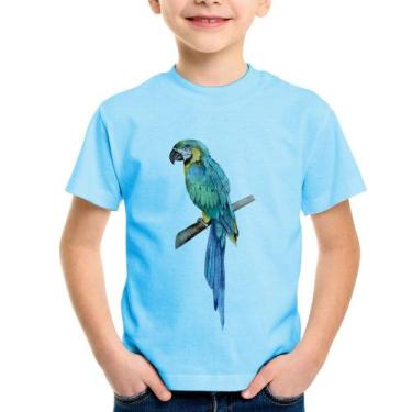 Imagem de Camiseta Infantil Arara Azul - Foca na Moda, Azul bebê, 8
