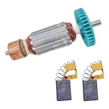 Imagem de Induzido + Escova De Carvão P/ Serra Mármore Bosch 1548 110v - Bolte