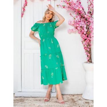 Imagem de Vestido Feminino Ombro a Ombro Algodão Premium - SML Fashion, Mulher, 
