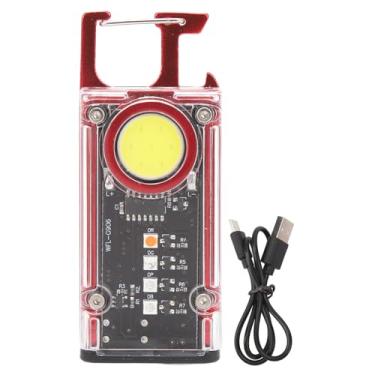 Imagem de Lanterna de LED de Mini Qanyegn, lanterna magnética recarregável forte, lanterna pequena de sucção para camping, ao ar livre (Red)