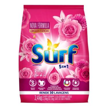 Imagem de Sabão Lava Roupas em Pó Surf 5 em 1 Rosas e Flor de Lis 2,4kg - Rende 