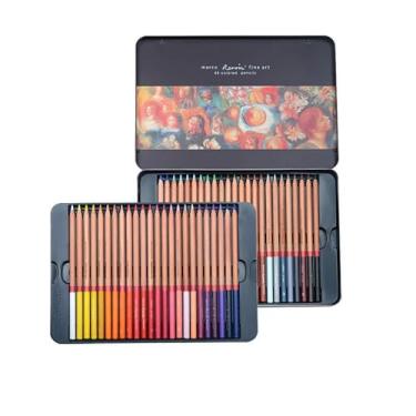 Imagem de Conjunto de lápis de cor de óleo Marco Renior de 48 cores, pintura artística, pintura, livro de colorir adulto, caixa de metal