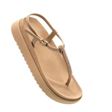 Imagem de Sandália Papete Chinelo  Plataforma Alta Anatômica - NoBrand, Deserto 