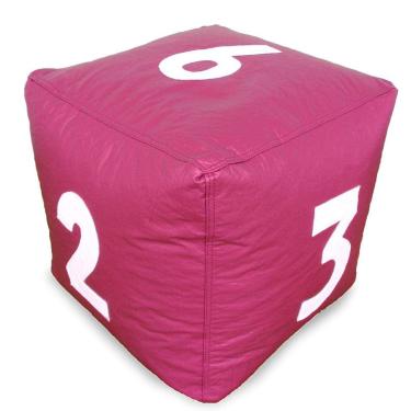 Imagem de Puff Infantil Dado Grande em Rosa com N