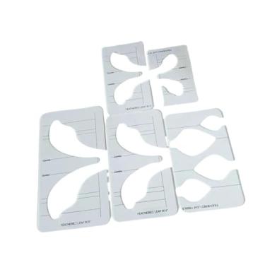 Imagem de Colaxi Conjunto de estênceis de acrílico 5x, conjunto transparente de régua de costura