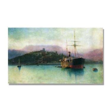 Imagem de Impressões em tela famosas. "Paisagem 27.9 cm por Lev Lagorio, Reproduções de arte clássicas, decoração de parede moderna para sala de estar escritório. 80x135cm-31x53in sem moldura