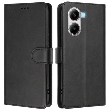 Imagem de Asdsinfor Capa carteira para Xiaomi Poco X7 Pro 5G, [bloqueio RFID] 3 porta-cartões [capa interna de TPU à prova de choque] Capa protetora magnética de couro PU para Xiaomi Poco X7 Pro 5G, preta YBW