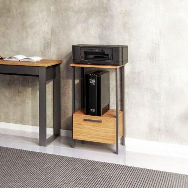 Imagem de Mesa Auxiliar com 1 Gaveta Industrial Freijó/Preto