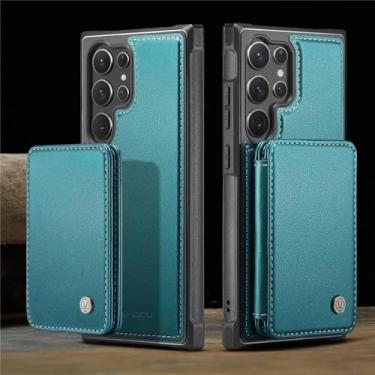 Imagem de HJZSZX Para Samsung S23 Magnético Dois em Um Couro Carteira Cartão Telefone Capa Flip Cover (Para Samsung S23/Verde)