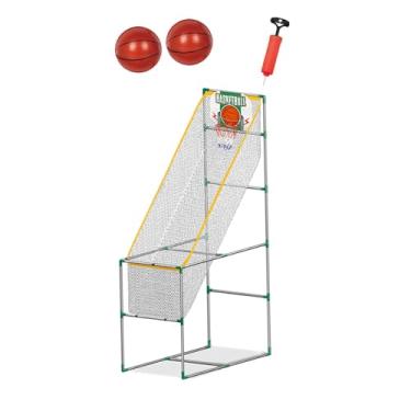 Imagem de simhoa Conjunto de jogos de basquete infantil de arcade, atividade divertida, fácil montar brinquedos de brinquedos de brinquedos interativos para filhos, com 2 Bola, 1.39m