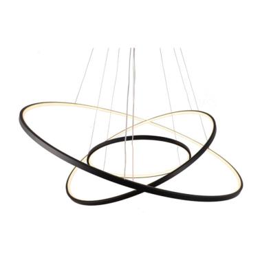 Imagem de Pendente Jupiter 3 argolas pretas em led 46w