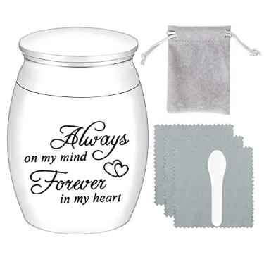 Imagem de Urnas pequenas memoriais para cinzas humanas, mini urnas de cremação de 4 cm para cinzas urna funerária decorativa suporte de cinzas urna de lembrança de animais de estimação, mini pote decorativo de