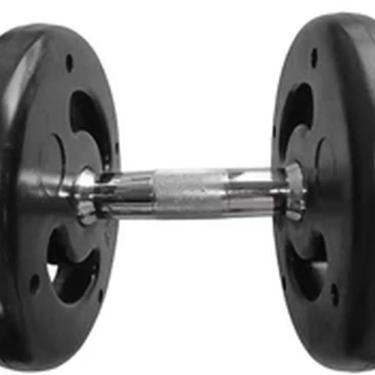 Imagem de Dumbbell Injetado Com Pegada Cromada Academia Fitness 8kg