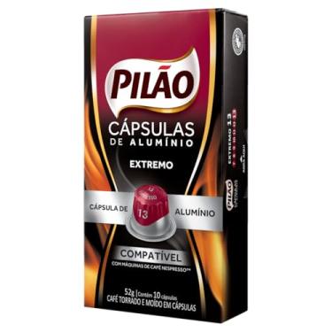 Imagem de Café em Cápsula Torrado e Moído Espresso Extremo Pilão Caixa 52g 10 Unidades