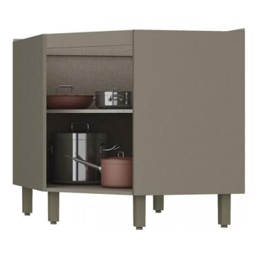 Imagem de Balcão Canto Oblíquo 1 Porta sem Tampo Connect - Móveis Henn Duna/Cristal