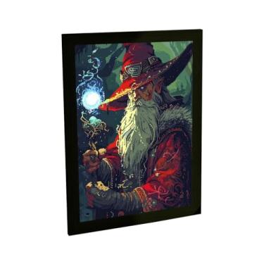Imagem de Quadro Decorativo Mago Druida Ilustração 8 Bits Games Rpg Decoração Poster Quarto Sala
