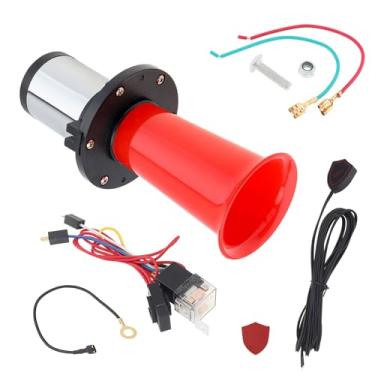 Imagem de DriSentri Kit de buzina Ooga 12 V, carro caminhão auto antigo Ahooga vintage clássico estilo antigo buzina escolar 110dB para caminhão carrinho de golfe, vermelho