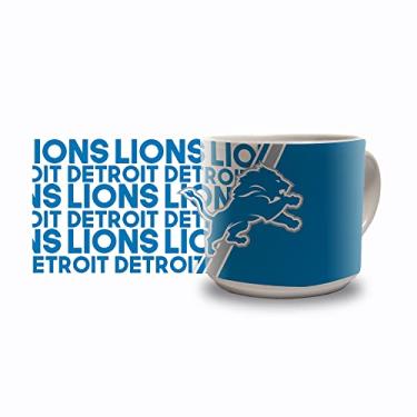 Imagem de Rico Industries NFL Football Detroit Lions Caneca de café de cerâmica metrô de 400 ml, caneca de cerâmica colorida da equipe para fãs da NFL