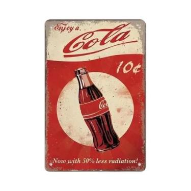 Imagem de Placa De Parede De Lata De Metal Para Refrigerantes Vintage Cola Para 