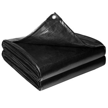 Imagem de Forro reforçado de PE para lagos de 50 x 5 metros, forro pré-formado resistente ao sol de 28 mil, borda com bainha com revestimento de botões para grandes lagos ao ar livre, lagoa de peixes/KOI/patos, cachoeira de jardim, paisagem aquática, preto