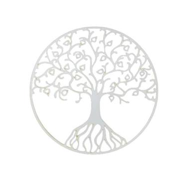 Imagem de mandala 30 cm arvore frutos vida mdf 3mm branco - trova