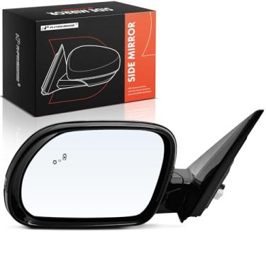 Imagem de A-Premium Espelho retrovisor elétrico do lado do motorista - compatível com Kia Soul 2020-2025 - Espelho retrovisor externo preto dobrável manual aquecido com detecção de ponto cego de luz de seta