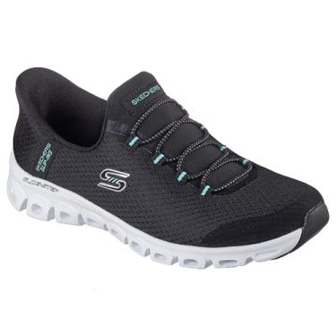 Imagem de Skechers Tênis feminino sem cadarço Glide-Step-Pursuit Hands Free, Bktq=preto/turquesa, 42