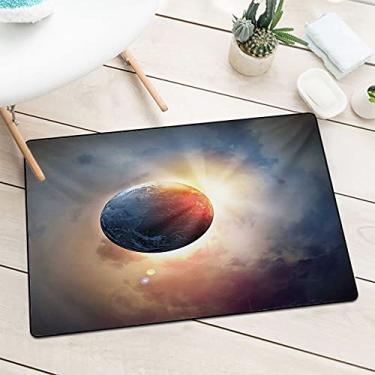 Imagem de Tapete de porta World Tapete de boas-vindas durável, tapete antiderrapante para entrada tapete de baixo perfil para quintal, garagem, áreas de alto tráfego L 40 x C 80 cm, amarelo azul bege