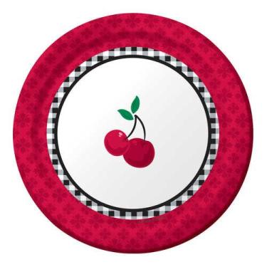 Imagem de Pratos de sobremesa de papel redondo, 8 unidades