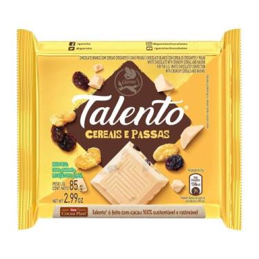 Imagem de Chocolate Garoto Talento Branco com Cereais e Passas 85g