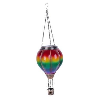 Imagem de Bothyi Lanterna solar de balão de ar quente com suporte para velas, lâmpada decorativa à prova de intempéries movida a energia solar para decoração de pátio, Style a