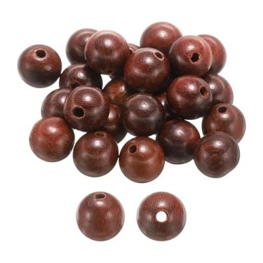 Imagem de HARFINGTON 100 peças de contas de madeira natural 8 mm madeira de ramo azedo redondo polido contas soltas esferas espaçadoras lisas para fazer joias, pulseiras, colar, brincos, artesanato, faça você